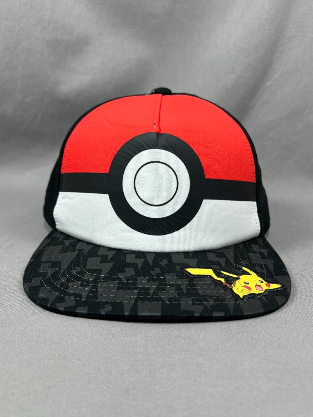 Bioworld Pokemon Pokeball Pikachu Snapback Hat Black Adjustable Youth Kids Cap